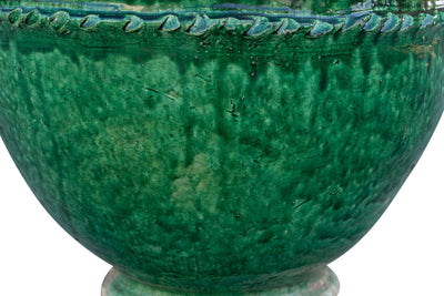 Biscottini Vaso in terracotta del deserto del Sahara smaltato finitura verde fatto mano