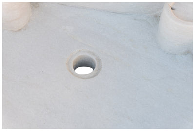 Biscottini Lavandino in marmo bianco L60xPR50xH13 cm Vasca realizzata completamente