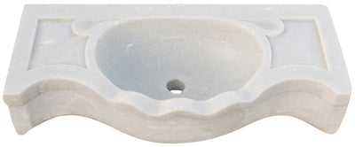 Biscottini Lavandino in marmo bianco L70xPR33xH17 cm Vasca realizzata completamente