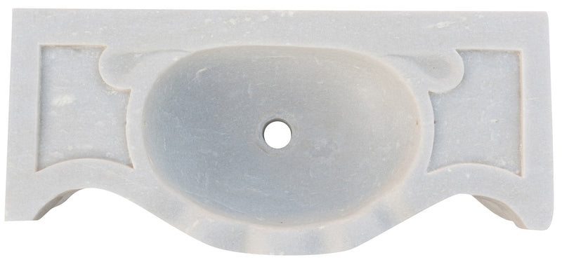 Biscottini Lavandino in marmo bianco L70xPR33xH17 cm Vasca realizzata completamente