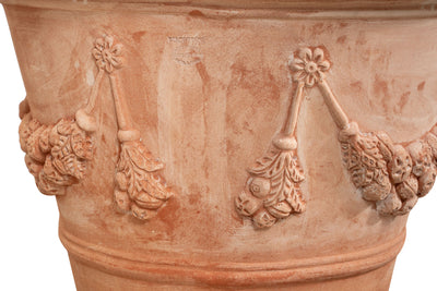 Biscottini Vaso in terracotta Galestro festonato 100% Made in Italy, interamente fatto a mano
