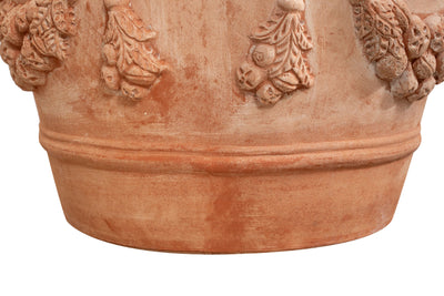 Biscottini Vaso in terracotta Galestro festonato 100% Made in Italy, interamente fatto a mano