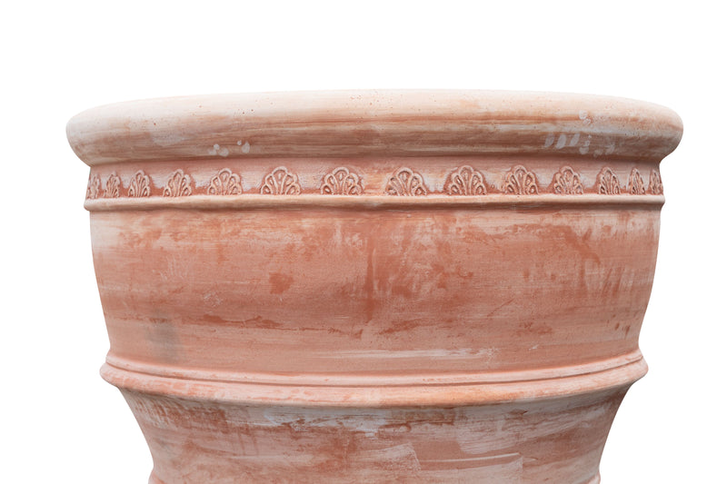 Biscottini Vaso in terracotta Galestro festonato 100% Made in Italy, interamente fatto a mano