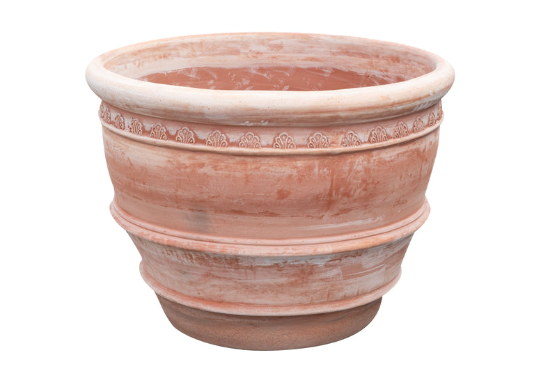 Biscottini Vaso in terracotta Galestro festonato 100% Made in Italy, interamente fatto a mano
