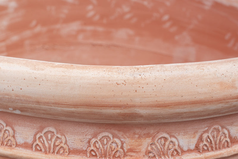 Biscottini Vaso in terracotta Galestro festonato 100% Made in Italy, interamente fatto a mano