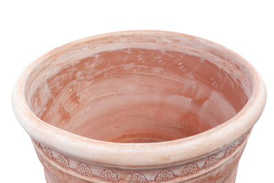 Biscottini Vaso in terracotta Galestro festonato 100% Made in Italy, interamente fatto a mano