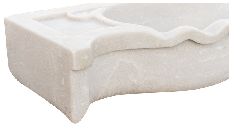 Biscottini Lavandino in marmo bianco L70xPR33xH17 cm Vasca realizzata completamente