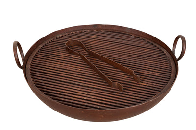 Biscottini VECCHIO CONTENITORE IN FERRO BATTUTO CON GRIGLIA E PINZA