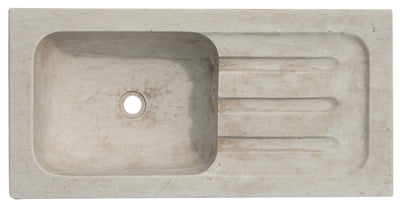 Biscottini Acquaio in marmo bianco L82xPR41xH18 cm Vasca realizzata completamente