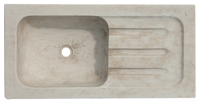 Biscottini Acquaio in marmo bianco L82xPR41xH18 cm Vasca realizzata completamente