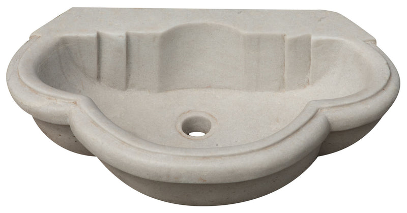 Biscottini Lavandino in marmo bianco L57xPR37xH16 cm Vasca realizzata completamente