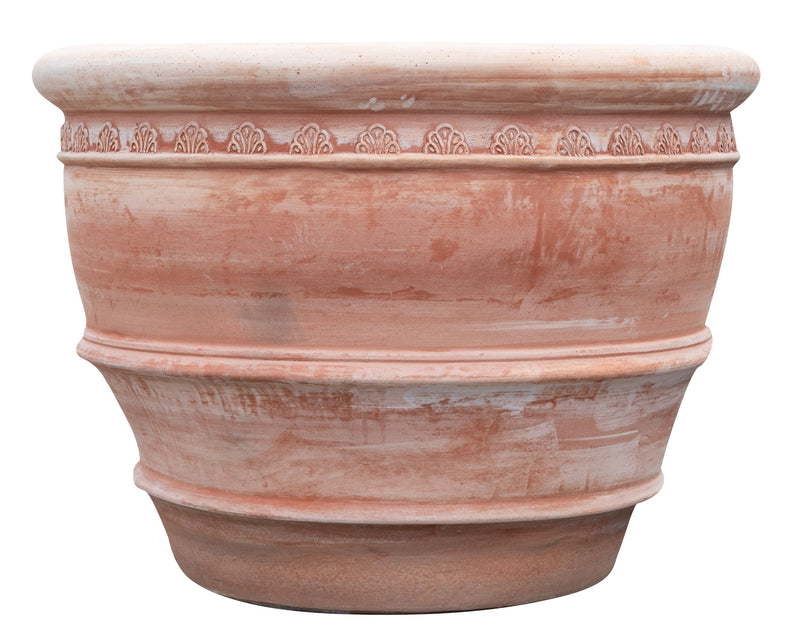 Biscottini Vaso in terracotta Galestro festonato 100% Made in Italy, interamente fatto a mano