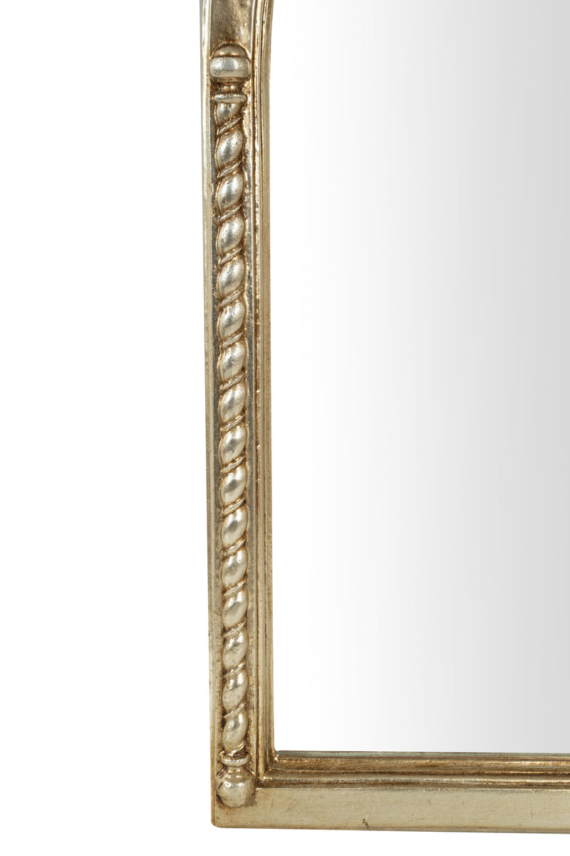 Biscottini SPECCHIERA DA PARETE IN LEGNO FINITURA FOGLIA ARGENTO ANTICO MADE IN ITALY