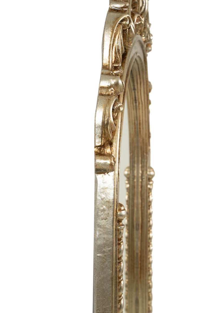 Biscottini SPECCHIERA DA PARETE IN LEGNO FINITURA FOGLIA ARGENTO ANTICO MADE IN ITALY