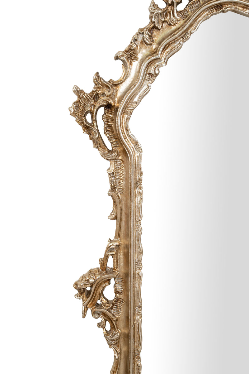 Biscottini SPECCHIERA DA PARETE IN LEGNO FINITURA FOGLIA ARGENTO ANTICO MADE IN ITALY