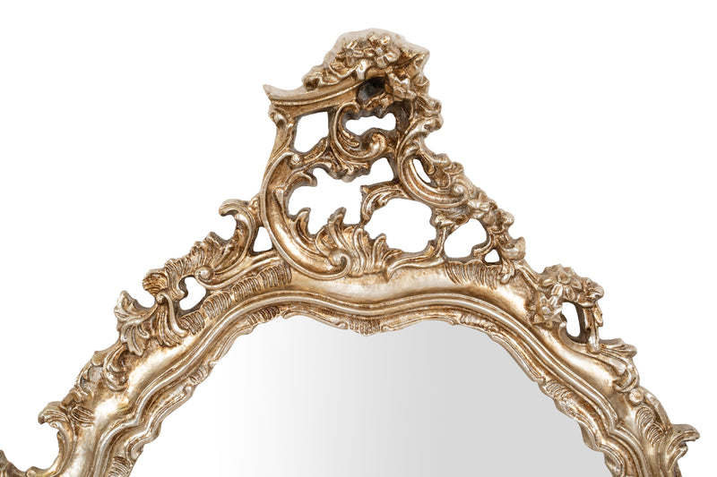 Biscottini SPECCHIERA DA PARETE IN LEGNO FINITURA FOGLIA ARGENTO ANTICO MADE IN ITALY