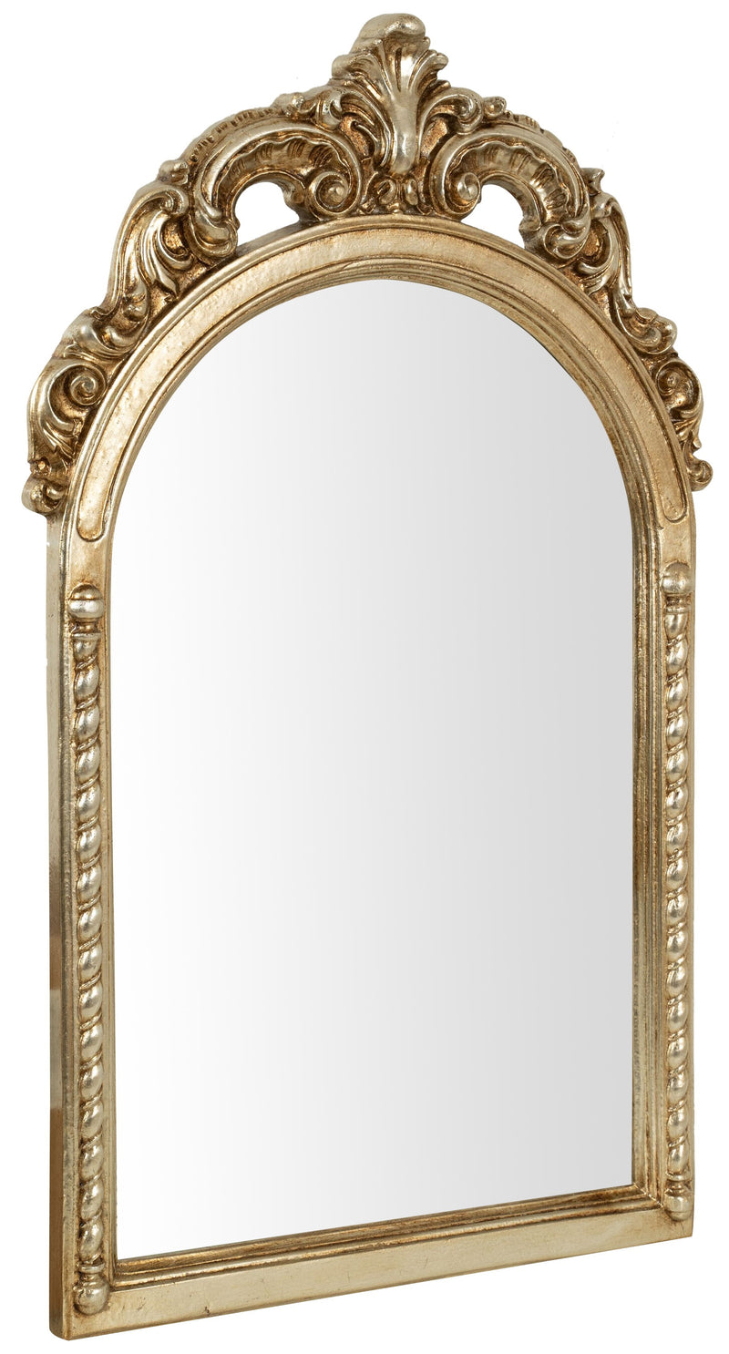 Biscottini SPECCHIERA DA PARETE IN LEGNO FINITURA FOGLIA ARGENTO ANTICO MADE IN ITALY