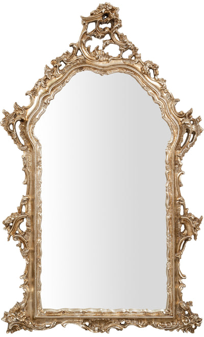 Biscottini SPECCHIERA DA PARETE IN LEGNO FINITURA FOGLIA ARGENTO ANTICO MADE IN ITALY