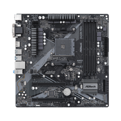 ASRock B450M Pro4 R2.0 - scheda madre - micro ATX - Socket AM4 - Chipset AMD B450 - USB-C Gen2, USB 3.2 Gen 1, USB 3.2 Gen 2 - Gigabit LAN - grafica integrata (CPU richiesta)