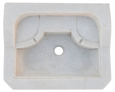 Biscottini Lavandino in marmo bianco L51xPR41xH15 cm Vasca realizzata completamente