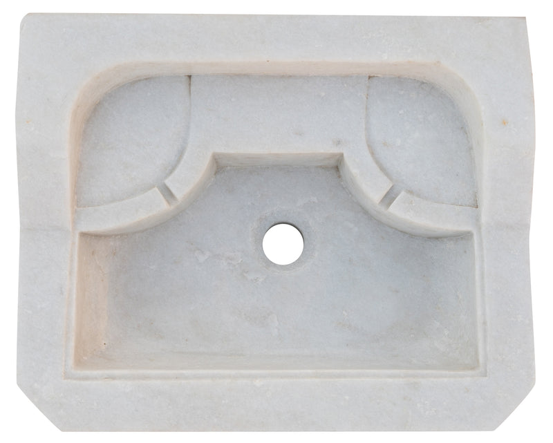 Biscottini Lavandino in marmo bianco L51xPR41xH15 cm Vasca realizzata completamente