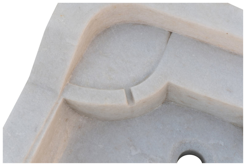 Biscottini Lavandino in marmo bianco L51xPR41xH15 cm Vasca realizzata completamente