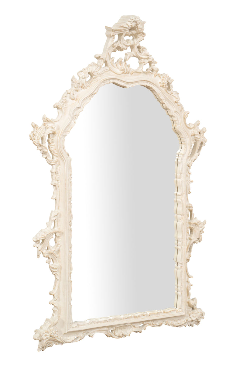 Biscottini SPECCHIERA DA PARETE IN LEGNO FINITURA BIANCA ANTICATA MADE IN ITALY Specchio