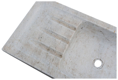 Biscottini Acquaio in marmo bianco L102xPR41xH15 cm Vasca realizzata completamente