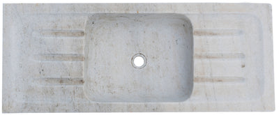 Biscottini Acquaio in marmo bianco L102xPR41xH15 cm Vasca realizzata completamente