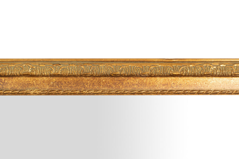 Biscottini Specchio Specchiera da parete e appendere verticale/orizzontale L72xPR4xH180 cm finitura foglia oro anticata.