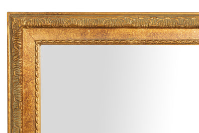 Biscottini Specchio Specchiera da parete e appendere verticale/orizzontale L72xPR4xH180 cm finitura foglia oro anticata.