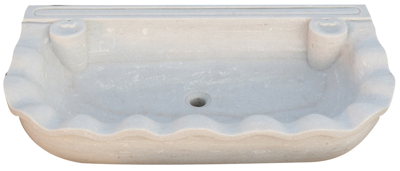 Biscottini Acquaio in marmo bianco L95xPR54xH17 cm Vasca realizzata completamente