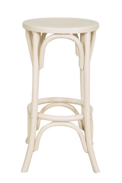 Biscottini Sgabello Thonet in massello di frassino finitura bianca anticata fascino stile