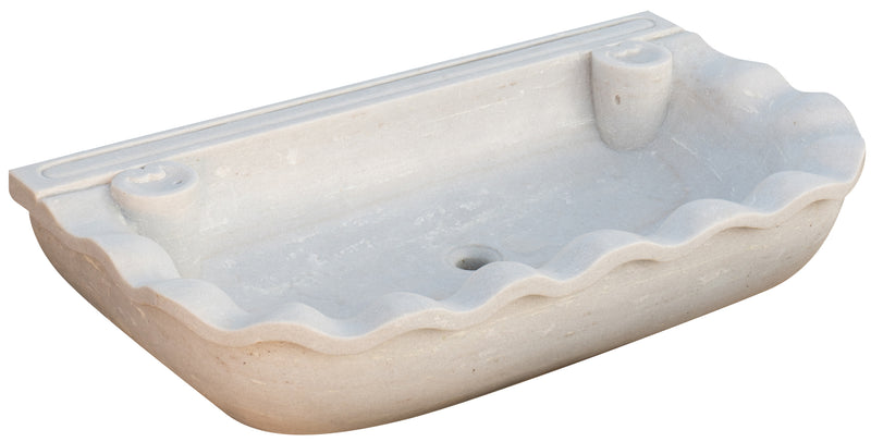 Biscottini Acquaio in marmo bianco L95xPR54xH17 cm Vasca realizzata completamente