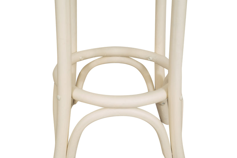 Biscottini Sgabello Thonet in massello di frassino finitura bianca anticata fascino stile