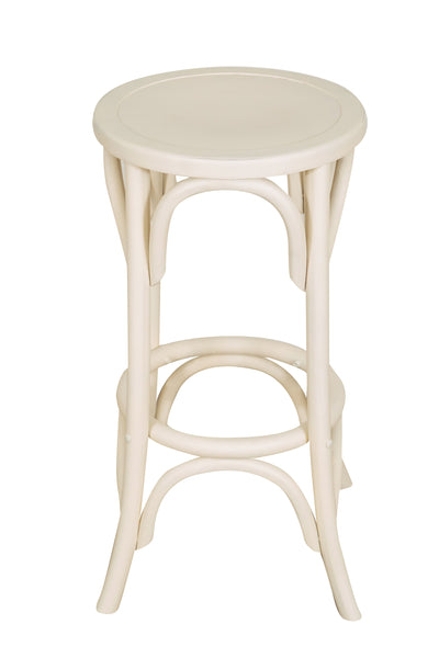 Biscottini Sgabello Thonet in massello di frassino finitura bianca anticata fascino stile
