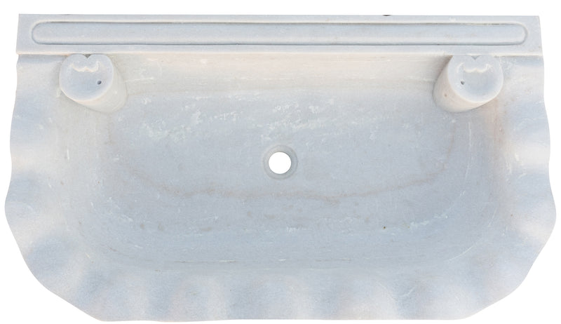 Biscottini Acquaio in marmo bianco L95xPR54xH17 cm Vasca realizzata completamente