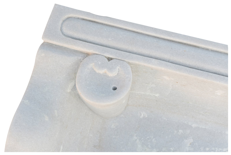 Biscottini Acquaio in marmo bianco L95xPR54xH17 cm Vasca realizzata completamente