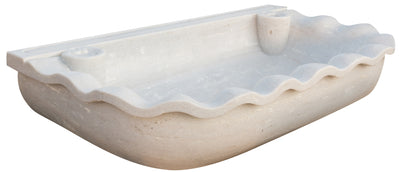 Biscottini Acquaio in marmo bianco L95xPR54xH17 cm Vasca realizzata completamente