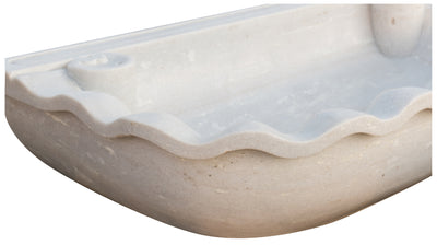 Biscottini Acquaio in marmo bianco L95xPR54xH17 cm Vasca realizzata completamente