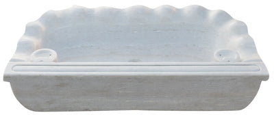 Biscottini Acquaio in marmo bianco L95xPR54xH17 cm Vasca realizzata completamente