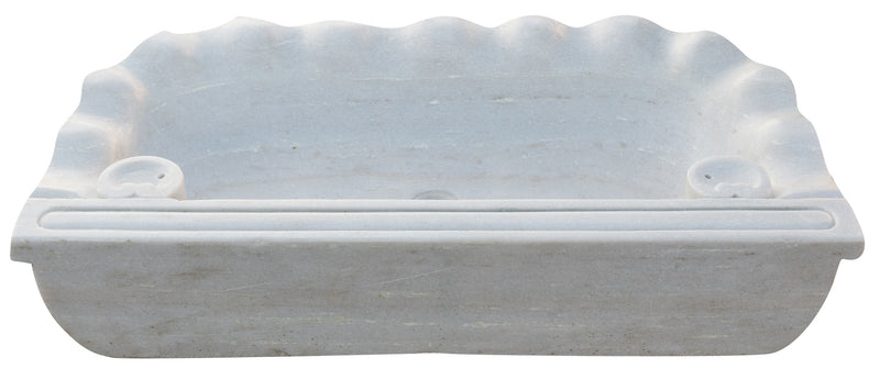 Biscottini Acquaio in marmo bianco L95xPR54xH17 cm Vasca realizzata completamente