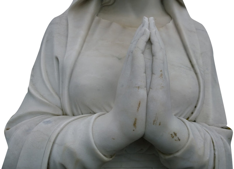 Biscottini Madonna di Lourdes in marmo L62xPR45xH215 cm Statua dimensioni Raffigurante