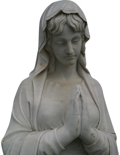 Biscottini Madonna di Lourdes in marmo L62xPR45xH215 cm Statua dimensioni Raffigurante