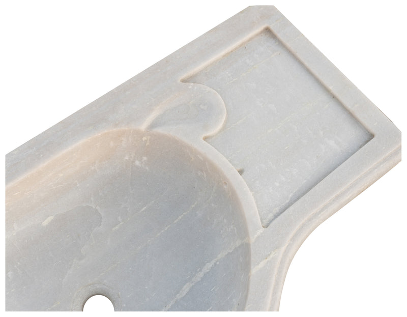 Biscottini Acquaio in marmo bianco L100xPR46xH15 cm Vasca realizzata completamente