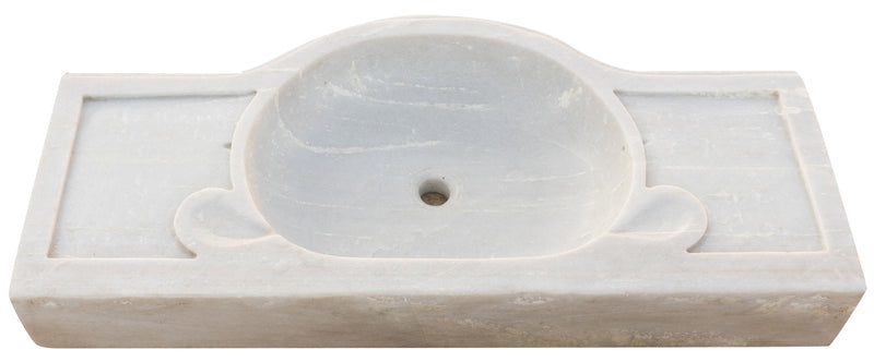 Biscottini Acquaio in marmo bianco L100xPR46xH15 cm Vasca realizzata completamente