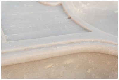 Biscottini Acquaio in marmo bianco L100xPR46xH15 cm Vasca realizzata completamente