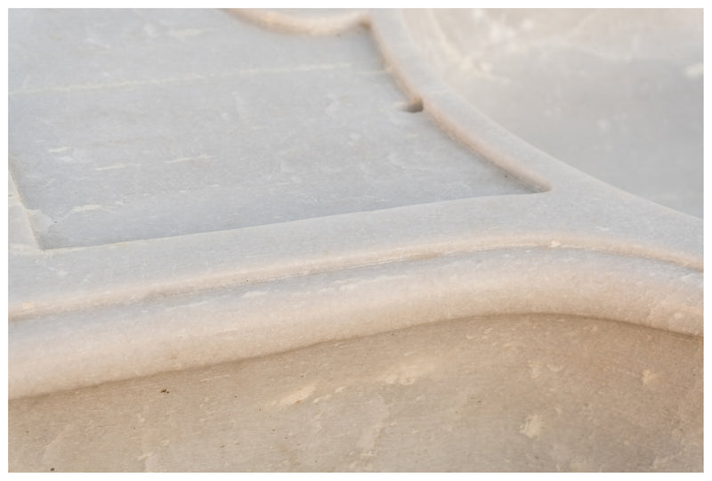 Biscottini Acquaio in marmo bianco L100xPR46xH15 cm Vasca realizzata completamente