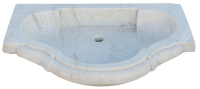 Biscottini Acquaio in marmo bianco L77xPR55xH13 cm Vasca realizzata completamente