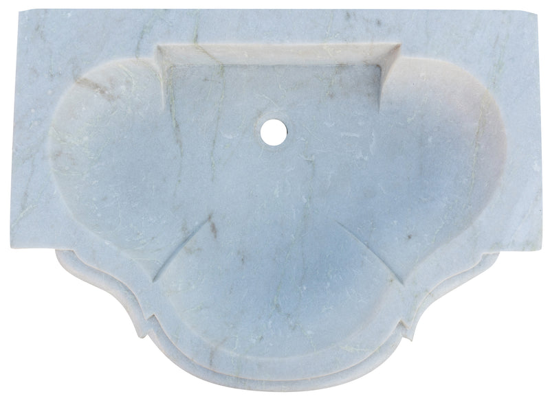 Biscottini Acquaio in marmo bianco L77xPR55xH13 cm Vasca realizzata completamente